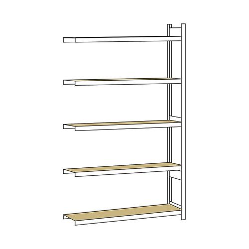 4004514215604 - SCHULTE Weitspannregal mit Spanplatte Höhe 3000 mm Spannweite 1500 mm Anbauregal Tiefe 400 mm