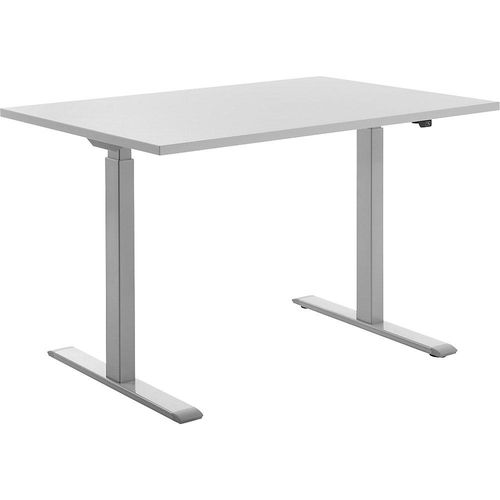 4014296873695 - Sitz-Steh-Schreibtisch E-Table TTS12080GG elektrisch höhenverstellbar 70-120cm (H) 120cmx80cm (BxT) rechteckig lichtgrau   L