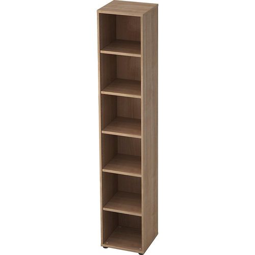 4032062018378 - eurokraft pro ANNY - Büroregal 5 Fachböden HxBxT 2156 x 400 x 400 mm Dekor Nussbaum