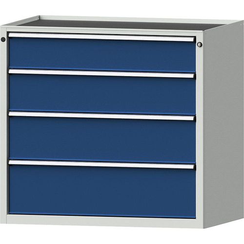 4014641094478 - Schubladenschrank BxT 1060 x 675 mm Schubladentraglast 200 kg 4 Schubladen Höhe 980 mm Front enzianblau