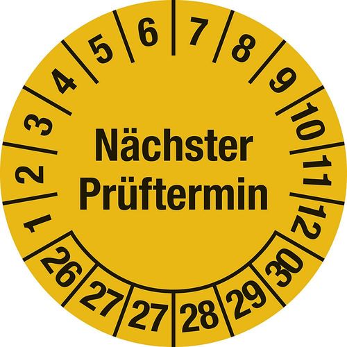 4061466088168 - Mehrjahresplakette Nächster Prüftermin Dokumentenfolie Ø 25 mm VE 10 Stk 26 - 31