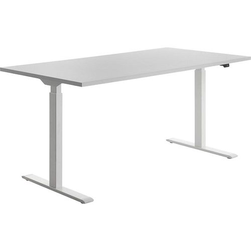 4014296860749 - Sitz-Steh-Schreibtisch E-Table TTS16080WW elektrisch höhenverstellbar 70-120cm (H) 160cmx80cm (BxT) rechteckig weiß   Weiß 4