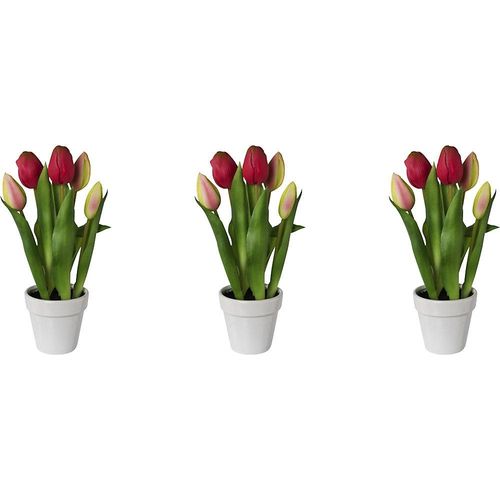 4064118139331 - Tulpen real touch im Keramiktopf Höhe 250 mm VE 3 Stk pink