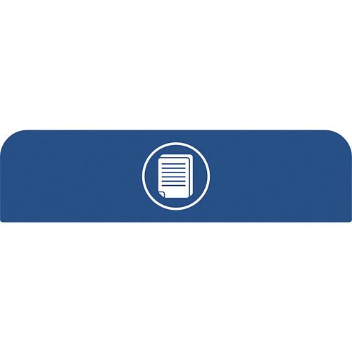 5407009501463 - Hinweistafel für konfigurierbare Recyclingstation von Rubbermaid für 125 Liter Behältereinheit B 610 x H 203 x T 20 mm Papier blau 5407009501463 - Hinweistafel für konfigurierbare Recyclingstation von Rubbermaid für 125 Liter Behältereinheit B 610 x H 203 x T 20 mm Papier blau