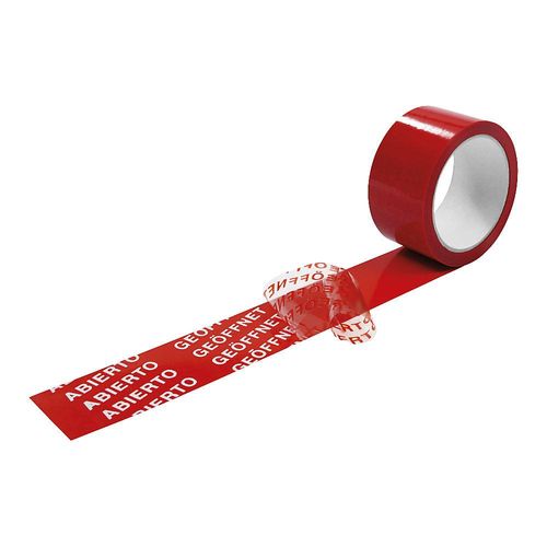 4251924720932 - eurokraft basic Sicherheitssiegelband ECONOMY aus PVC VE 6 Rollen rot Bandbreite 50 mm ab 10 VE