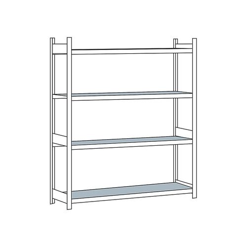 4004514215123 - SCHULTE Weitspannregal mit Stahlboden Höhe 2500 mm Spannweite 2500 mm Grundregal Tiefe 600 mm