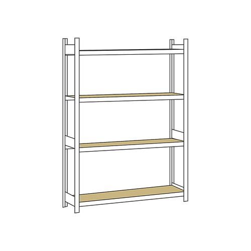 4004514200969 - SCHULTE Weitspannregal mit Spanplatte Höhe 2500 mm Spannweite 1500 mm Grundregal Tiefe 400 mm