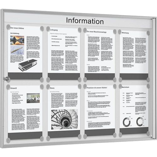 4260256793095 - Preiswertschaukasten grauweiß Querformat für 8 x DIN A4