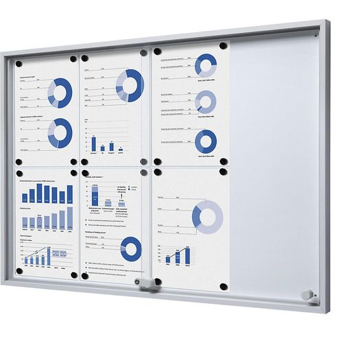 4061753018748 - eurokraft pro Schaukasten mit Schiebetüren Außen-BxHxT 906 x 640 x 50 mm Metallrückwand