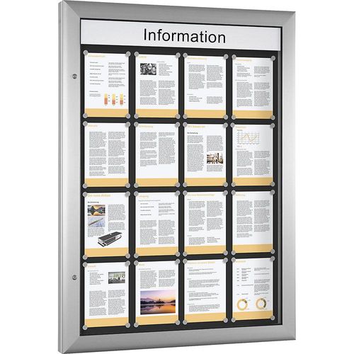 4260256790148 - Schaar - Softline-Schaukasten BxTxH 1025x80x1380 mm din A0 hoch Aluprofile ESG-Glas Rückwand anthrazit inkl 10 Magnete + 1 Einstecktasche