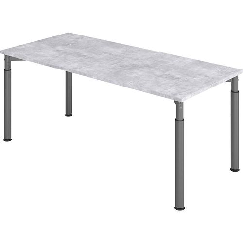 4032062184721 - VERA-ZWO - Schreibtisch mit 4-Fuß-Gestell höhenverstellbar BxT 1800 x 800 mm Platte Beton-Optik Gestell graphit 4032062184721 - VERA-ZWO - Schreibtisch mit 4-Fuß-Gestell höhenverstellbar BxT 1800 x 800 mm Platte Beton-Optik Gestell graphit