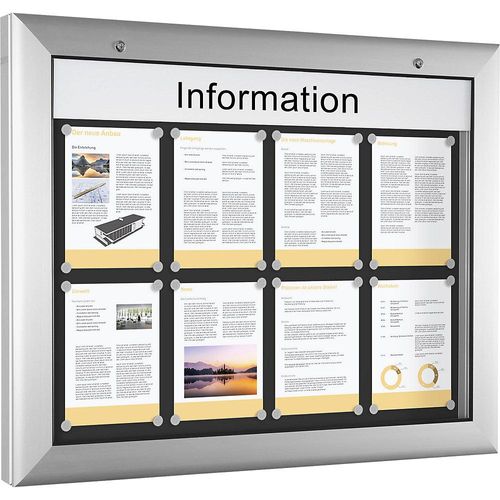 4260256790087 - Schaar - Softline-Schaukasten BxTxH 1025x80x800 mm din A1 quer Aluprofile ESG-Glas Rückwand anthrazit inkl 10 Magnete + 1 Einstecktasche
