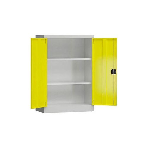 4061815503083 - Stahlschrank ClassiX X-530326 zinkgelb lichtgrau 920 x 420 x 1200 cm aufgebaut  4061815503083 LÜLLMANN