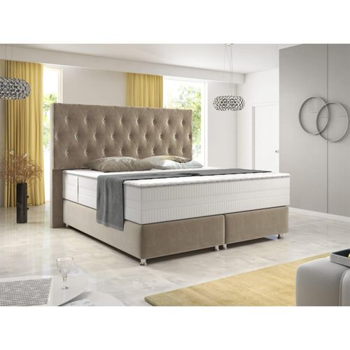 4260465767153 - Inter Handels Boxspringbett Diamond 180x200 cm Velour Stoff Beige