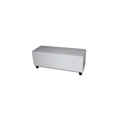 4057651059495 - Aufbewahrungs-Truhe Sitzbank Arezzo Leder + Kunstleder 112x45x45cm MVG-zertifiziert ~ weiß