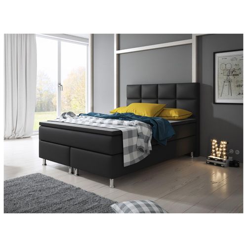4260263717589 - IHG Boxspringbett Miami 140x200 cm Kunstleder Schwarz 4260263717589 - IHG Boxspringbett Miami 140x200 cm Kunstleder Schwarz