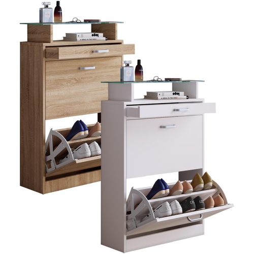 4051814381751 - Schuhschrank Holz Schuhschrank Maße H 91 x B 59 x T 22 cm 2 Klappen schmale Schublade praktische Ablage - Sipos M Gr 59 weiß B59cm H91cm T22cm Obermaterial 100% Holz Wood Schränke 4051814381751 - Schuhschrank Holz Schuhschrank Maße H 91 x B 59 x T 22 cm 2 Klappen schmale Schublade praktische Ablage - Sipos M Gr 59 weiß B59cm H91cm T22cm Obermaterial 100% Holz Wood Schränke