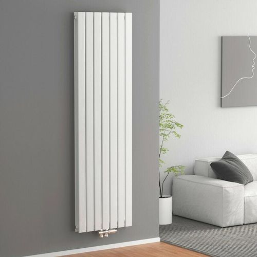 7426763776991 - Heizkörper Design Flachheizkörper 180x54cm Vertikal Doppelschicht Mittelanschluss 1949W - 1800x540mm Doppellagig Weiß Radiator - Meykoers