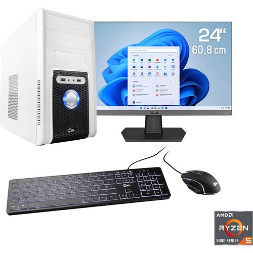 4061474162126 - F (A bis G) CSL Gaming-PC-Komplettsystem Sprint V28885 Computer-Komplettsysteme Gr Microsoft Windows 11 Home (64 Bit) 8 GB RAM 500 GB SSD weiß PC Sets