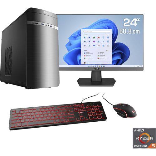 4061474164151 - F (A bis G) CSL Gaming-PC-Komplettsystem Sprint V28911 Computer-Komplettsysteme Gr Microsoft Windows 11 Home (64 Bit) 8 GB RAM 500 GB SSD grau (anthrazit) PC Sets