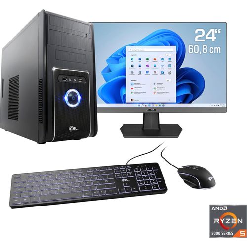 4061474162119 - F (A bis G) CSL Gaming-PC-Komplettsystem Sprint V28885 Computer-Komplettsysteme Gr Microsoft Windows 11 Home (64 Bit) 8 GB RAM 500 GB SSD schwarz PC Sets