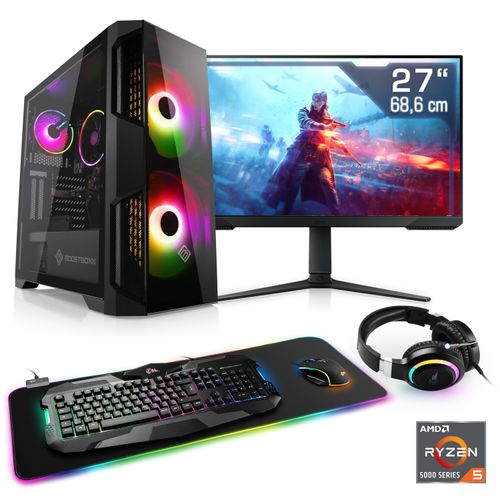 4061474171203 - F (A bis G) CSL Gaming-PC-Komplettsystem RGB Edition V28717 Computer-Komplettsysteme Gr Microsoft Windows 11 Home (64 Bit) 32 GB RAM 1000 GB SSD schwarz PC Sets