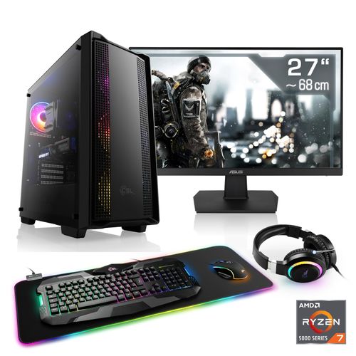 4061474184883 - F (A bis G) CSL Gaming-PC-Komplettsystem Sprint V28342 Computer-Komplettsysteme Gr Microsoft Windows 11 Home (64 Bit) 32 GB RAM 2000 GB SSD schwarz PC Sets