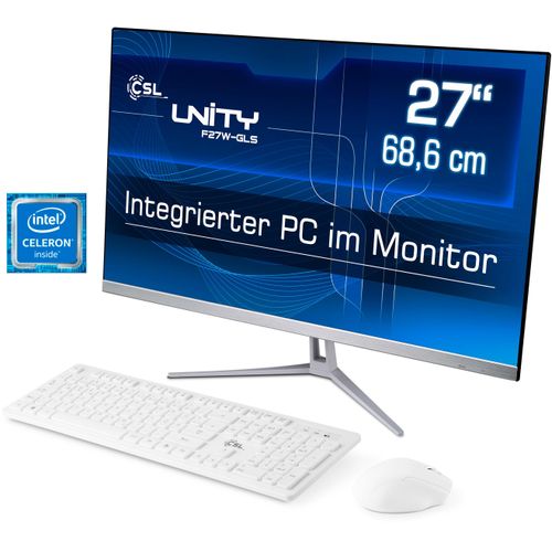 4061474113548 - CSL All-in-One PC Unity F27-GLS mit Windows 10 Pro Computer Gr Microsoft Windows 10 Pro 8 GB RAM 128 GB SSD weiß All in One PC