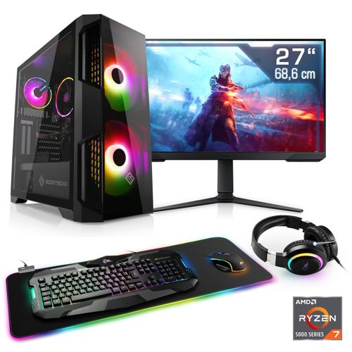 4061474171227 - F (A bis G) CSL Gaming-PC-Komplettsystem RGB Edition V28719 Computer-Komplettsysteme Gr Microsoft Windows 11 Home (64 Bit) 16 GB RAM 1000 GB SSD schwarz PC Sets