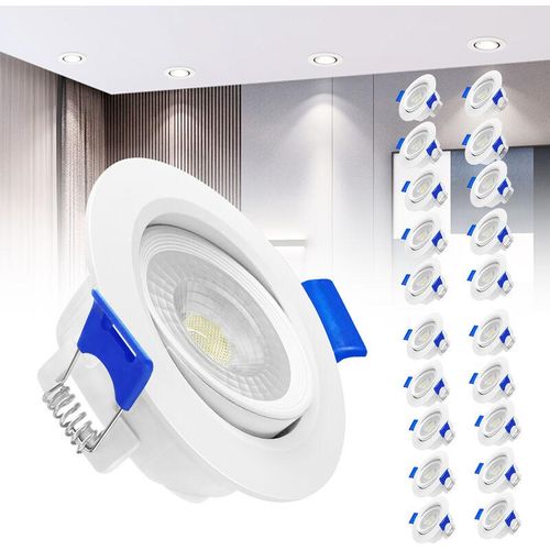 0722909779572 - Froadp - Einbauleuchten Decken 230V led Deckenleuchte Flach Einbaustrahler Set Deckenspots Haushalt Ultraslim led Spots (20 Stück 5W Kaltesweiß)