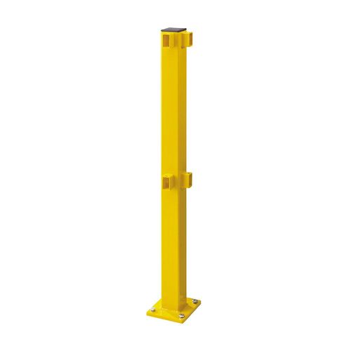4055381498416 - Rammschutzgeländer Eckpfosten 90 Grad für Hand- und Knielauf 70x70 mm Höhe 1000 mm gelb kunststoffbeschichtet