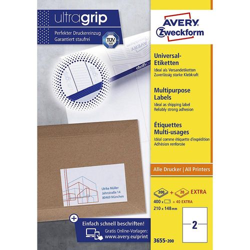 8057711832071 - Universaletiketten permanent weiß LxB 210 x 148 mm 200 Bögen ab 10 VE