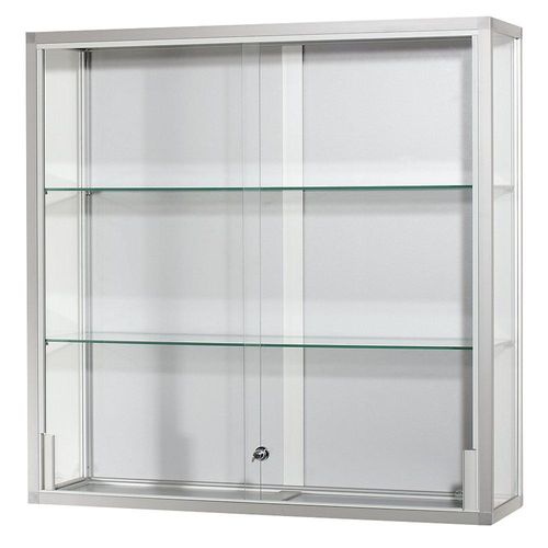 4260222860134 - Wandvitrine Höhe 1000 mm 2 Schiebetüren BxT 1000 x 300 mm silber eloxiert kaiserkraft 4260222860134 - Wandvitrine Höhe 1000 mm 2 Schiebetüren BxT 1000 x 300 mm silber eloxiert kaiserkraft