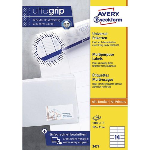 4251924701931 - Universaletiketten permanent weiß LxB 105 x 41 mm 100 Bögen ab 10 VE 4251924701931 - Universaletiketten permanent weiß LxB 105 x 41 mm 100 Bögen ab 10 VE