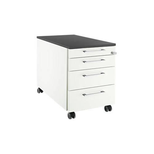 4250510881279 - Select Rollcontainer 1233 3 Schübe & 1 Utensilienauszug Griff eckig weiß graphit 4250510881279 - Select Rollcontainer 1233 3 Schübe & 1 Utensilienauszug Griff eckig weiß graphit