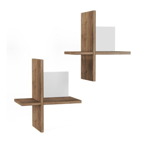 4260360018053 - Mein-Regal 2x Wandregal BRICK 39x22x45cm MDF Holz bis zu 4 Fächer natur weiß 4260360018053 - Mein-Regal 2x Wandregal BRICK 39x22x45cm MDF Holz bis zu 4 Fächer natur weiß