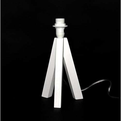 4251756303884 - Licht-erlebnisse - Tripod Gestell mit Kabelschalter H13cm für Tischlampe - Weiß