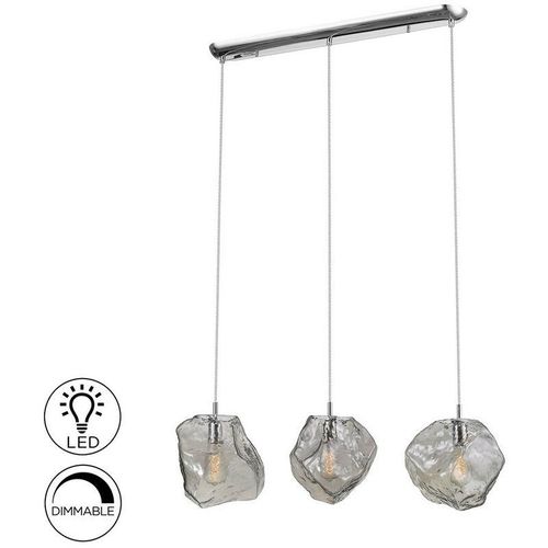 8435435328603 - Schuller Lighting - Schuller Petra - Pendelleuchte Straight Bar Chrom Rauch 3x E27