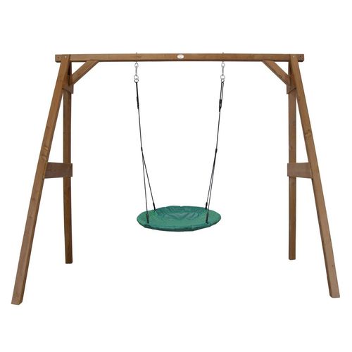 8717973938385 - Nestschaukel Summer mit Gestell für Kinder Outdoor Nest Schaukel 100 cm für den Garten Schaukelgestell in Braun   Nestschaukel in Grün - Braun - AXI