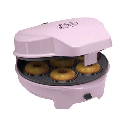 8712184057665 - 3-in-1-Kuchenmaschine im Retro-Design mit 3 austauschbaren Backblechen Donut- Cupcake- und Cake-Pop-Maschine mit Kontrollleuchte & Antihaftbeschichtung 700 Watt Farbe rosa