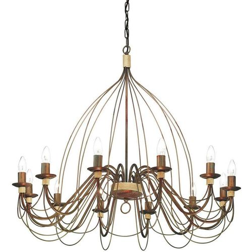 8021696097671 - Corte - 12 Light Chandelier Rust Brown Finish E14 - Ideal Lux