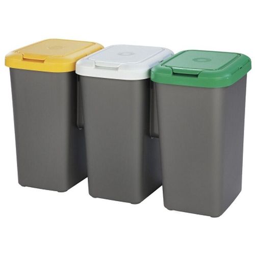 8009404182550 - Tontarelli - Setzen Sie 3 75 -Liter -Recyclingbehälter in Gesamtkunststoff 79 x 33 x 48 cm