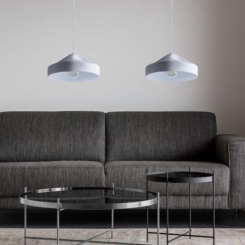 4066153011634 - Pendelleuchte Hängelampe Esszimmer Küchenlampe Hängend Esstischlampe Innen Weiß Weiß Design t + Leuchtmittel G95 Klar - Paco Home