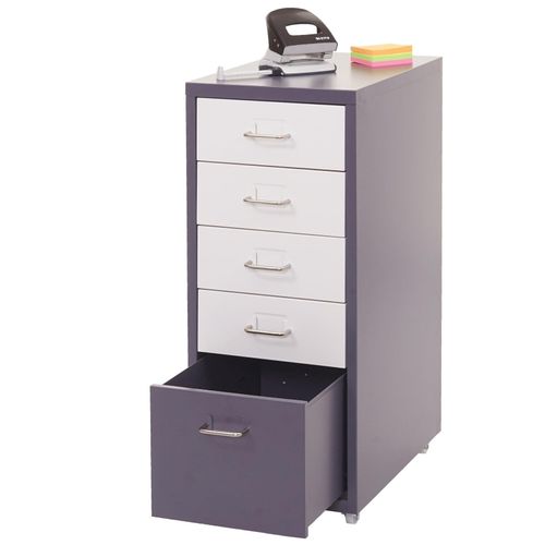 4057651426211 - Rollcontainer Preston T851 Schubladenschrank Stahlschrank 69x28x41cm 5 Schubladen ~ dunkelgrau weiß-dunkelgrau 4057651426211 - Rollcontainer Preston T851 Schubladenschrank Stahlschrank 69x28x41cm 5 Schubladen ~ dunkelgrau weiß-dunkelgrau