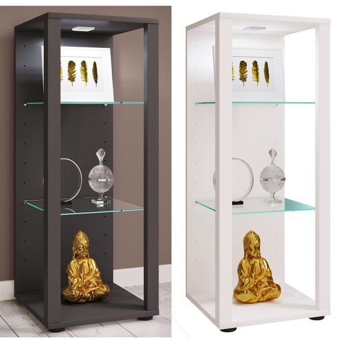 4051814424144 - Glasvitrine stehend Vitrine Glas mit ESG-Sicherheitsglas Maße ca H 90 x B 35 x T 35 cm Standvitrine Glas Modern und platzsparend Glas Vitrinenschrank – Glasol M 4051814424144 - Glasvitrine stehend Vitrine Glas mit ESG-Sicherheitsglas Maße ca H 90 x B 35 x T 35 cm Standvitrine Glas Modern und platzsparend Glas Vitrinenschrank – Glasol M