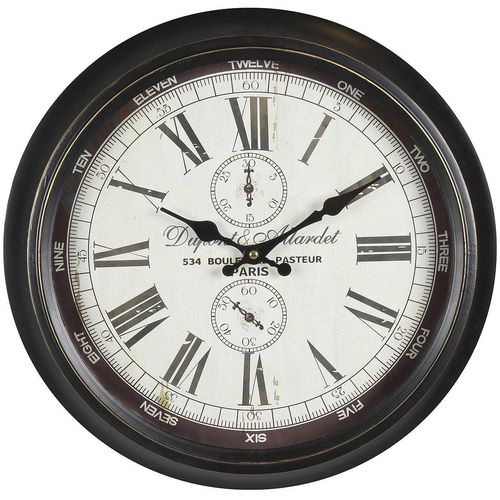 4050223846684 - Ambiente Haus Wanduhr Dupont Wanduhr aus Metall 40cm schwarz