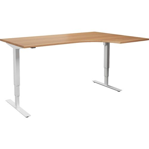 4061753266385 - Schreibtisch Atlanta elektrisch höhenverstellbar Ecke BxT 1800 x 1200 mm Buche weiß rechts