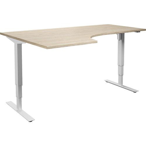 4061753266439 - Schreibtisch Atlanta elektrisch höhenverstellbar Ecke BxT 1800 x 1200 mm Eiche weiß links 4061753266439 - Schreibtisch Atlanta elektrisch höhenverstellbar Ecke BxT 1800 x 1200 mm Eiche weiß links