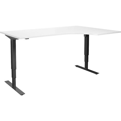 4061753259325 - Schreibtisch Atlanta elektrisch höhenverstellbar Ecke BxT 1800 x 1200 mm weiß schwarz rechts