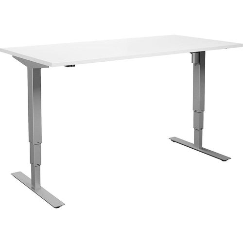 4061753258793 - Schreibtisch Atlanta elektrisch höhenverstellbar gerade BxT 1600 x 800 mm weiß silber